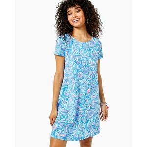 Lilly Pulitzer Kimi Dress Zanzibar Blue Fish Kiss Size M